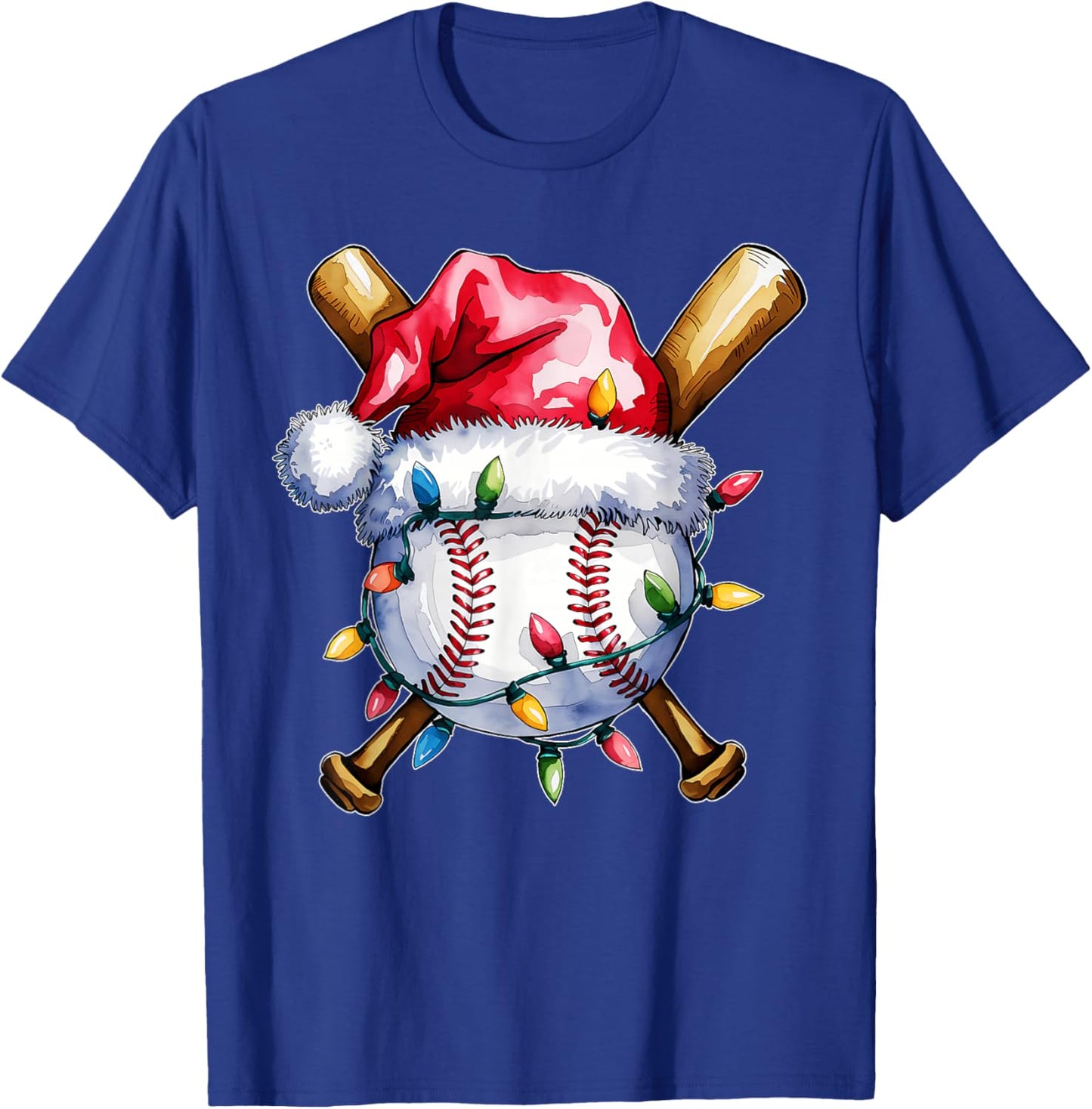 Santa Sports Design Boys Christmas Baseball Player T-Shirt - T-Shirt | Royal