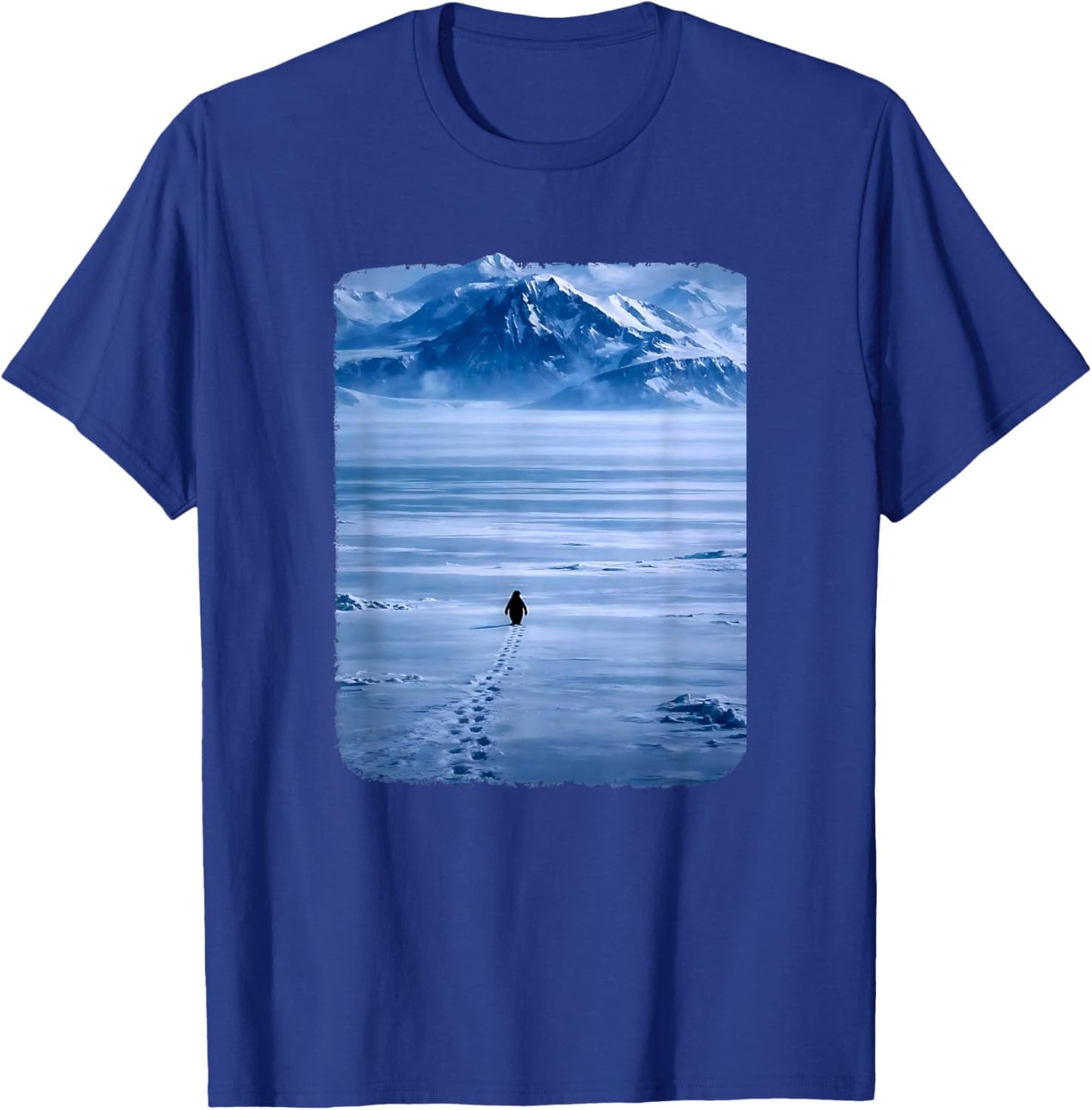 Einsamer Pinguin geht auf Mountain Meme zu T-Shirt - T-Shirt | Royal