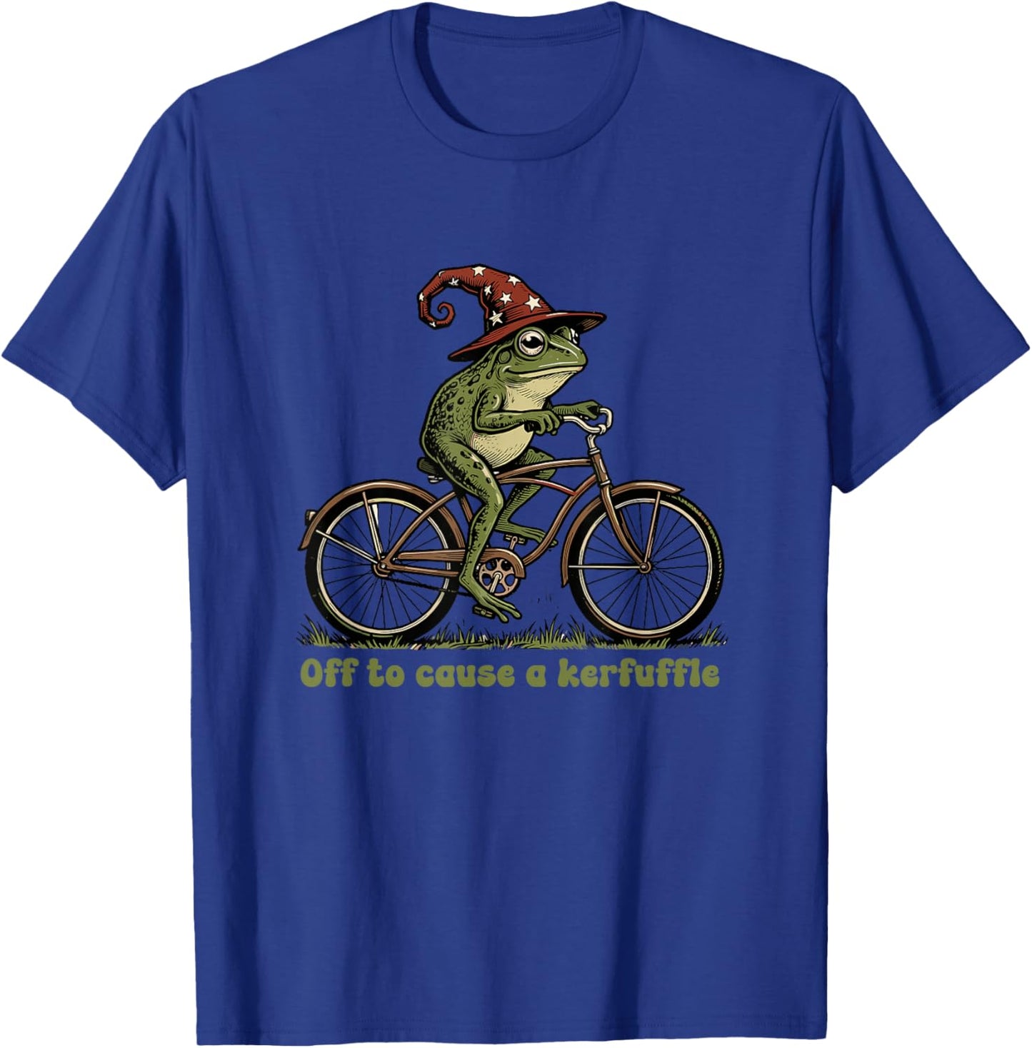 Off to Cause a Kerfuffle Frog Funny Sayings T-Shirt - T-Shirt | Royal