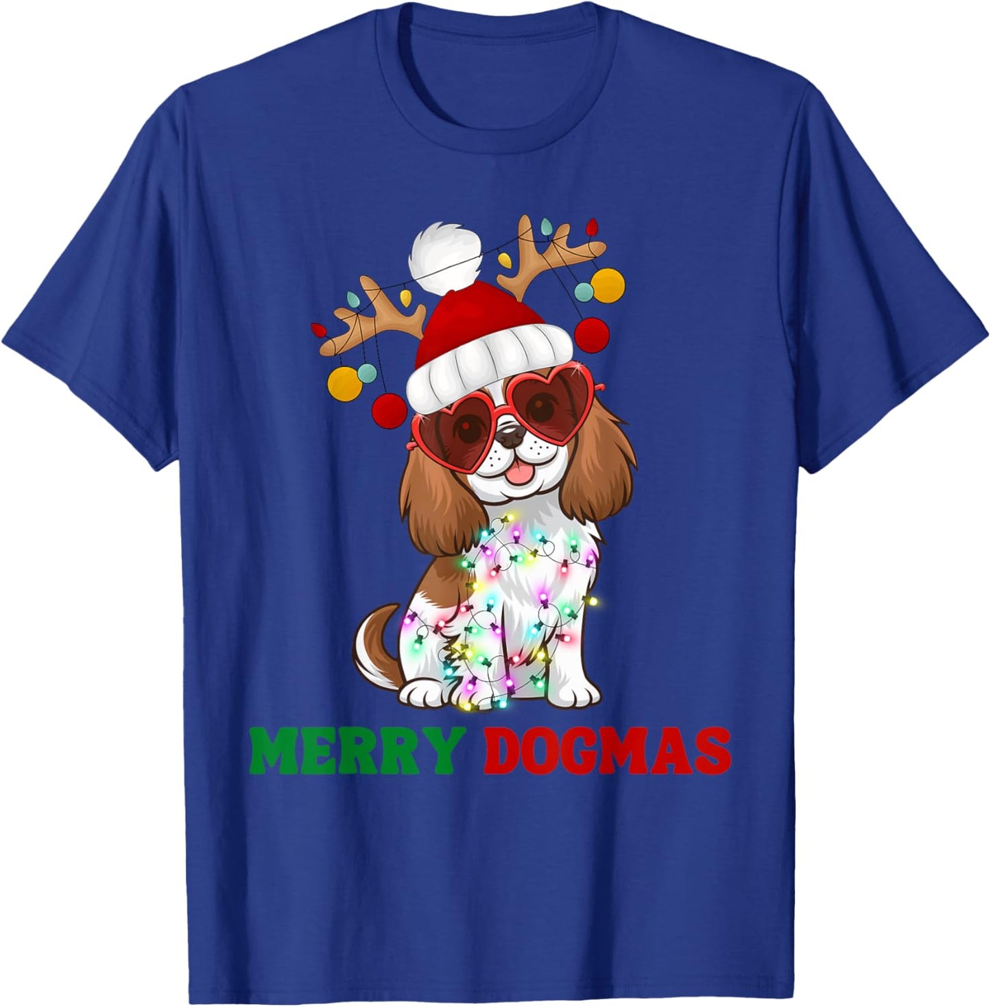 Merry Dogmas Cavalier King Charles Spaniel Dog Christmas T-Shirt - T-Shirt | Royal