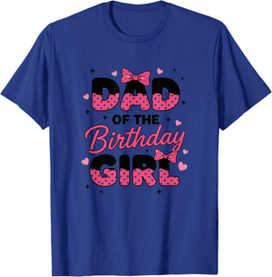 Dad of The Birthday Girl, Polka Dot Party Dad T-Shirt - T-Shirt | Royal