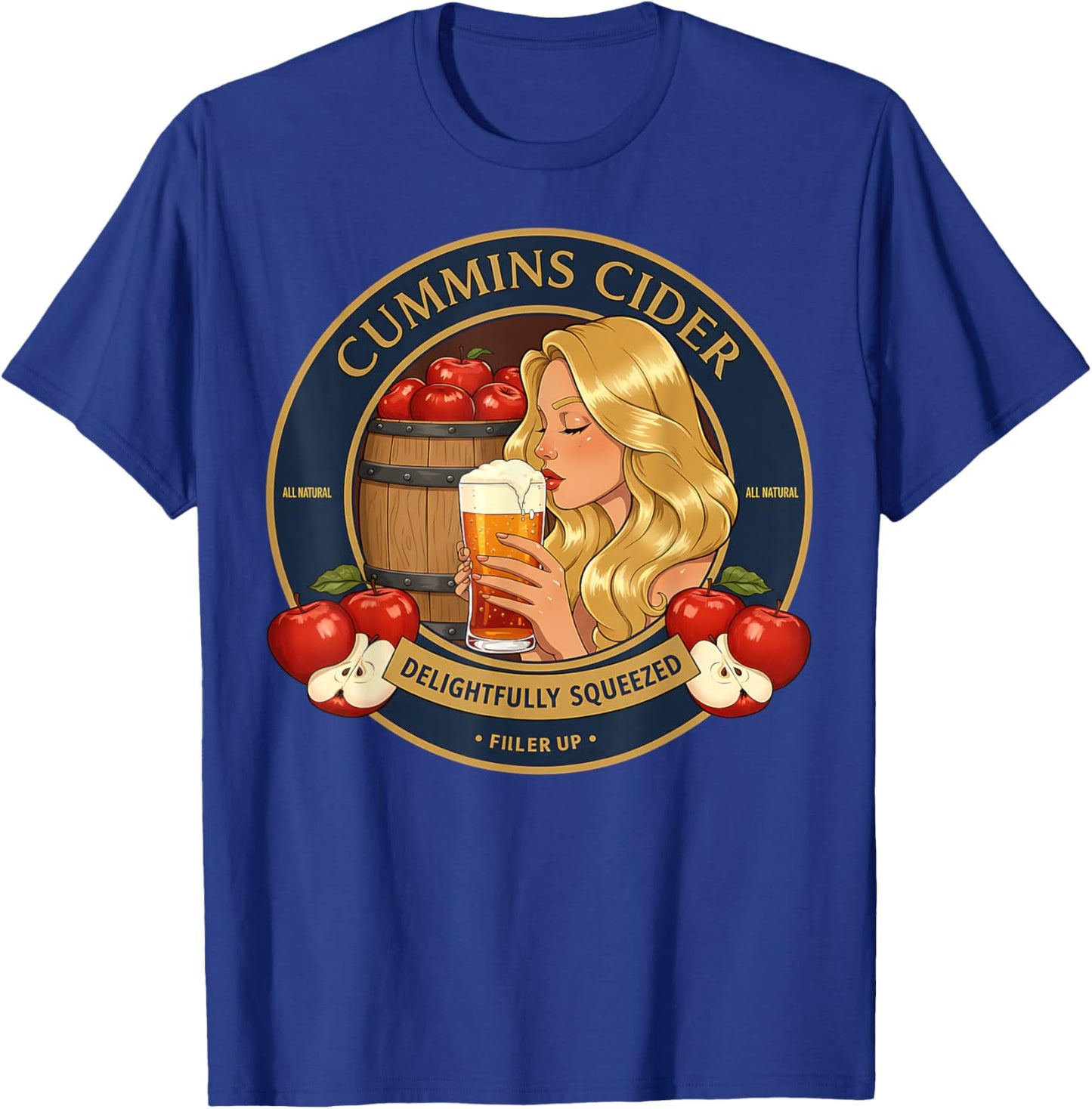 Men's Funny Trending Design with Cheeky Double Entendre T-Shirt - T-Shirt | Royal