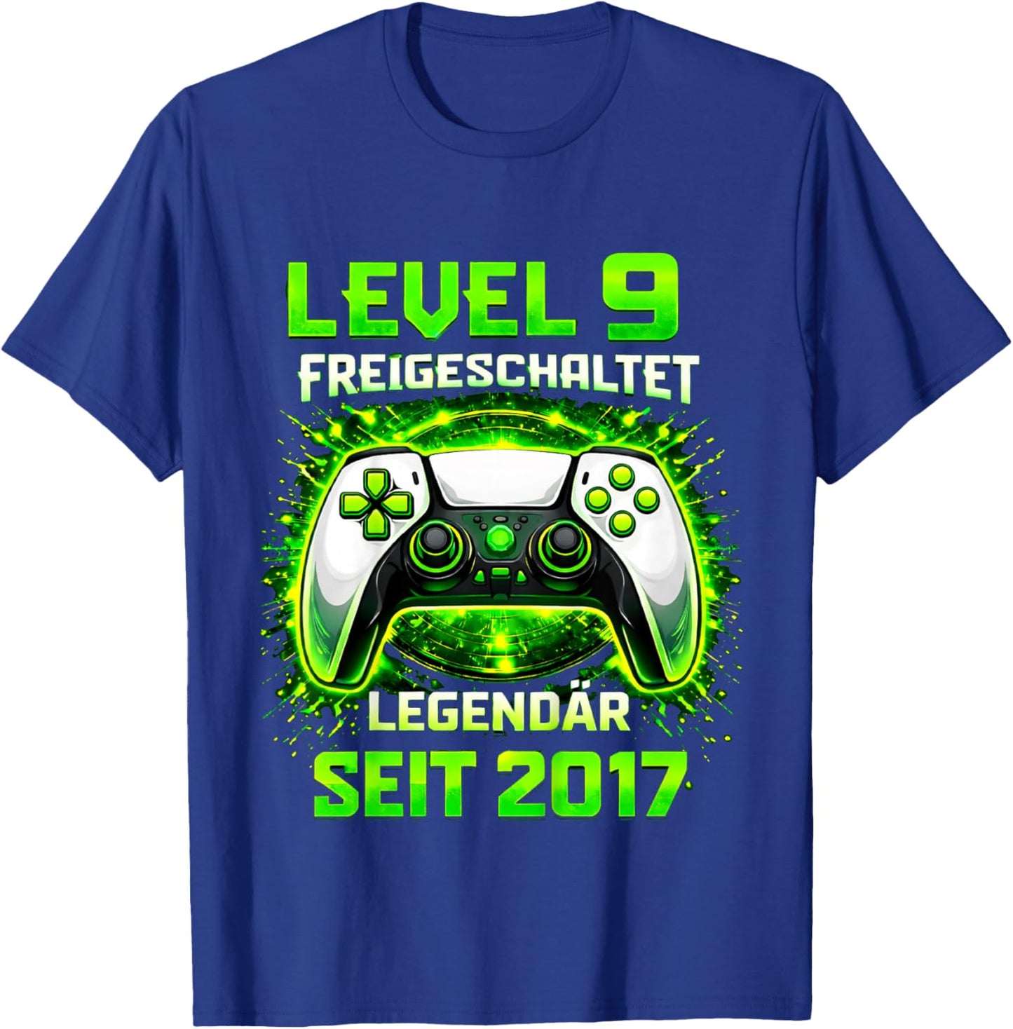 Children's Level 9 Birthday Boy Gamer Funny 2017 9th Birthday T-Shirt - T-Shirt | Royal