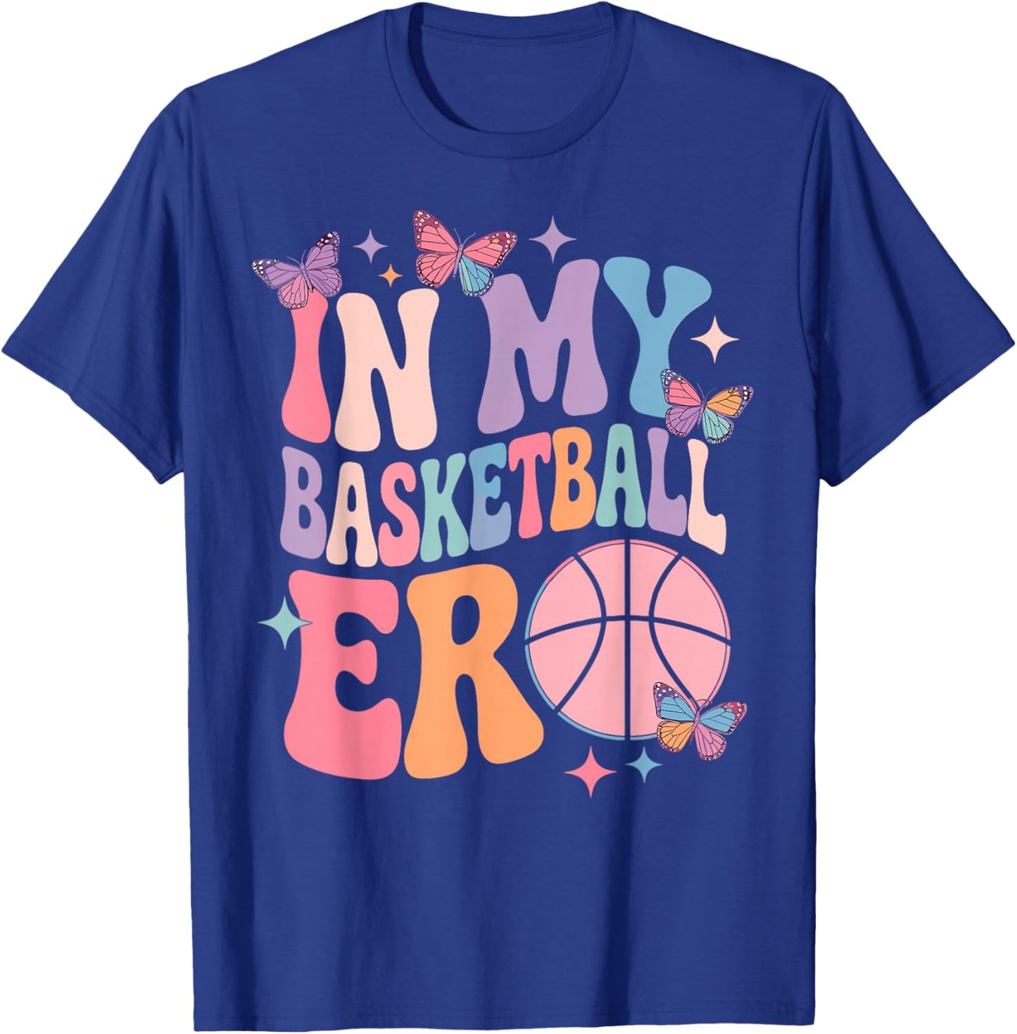 Groovy I My Basketball Era Girl Player Fan Mom Grandma T-Shirt - T-Shirt | Royal