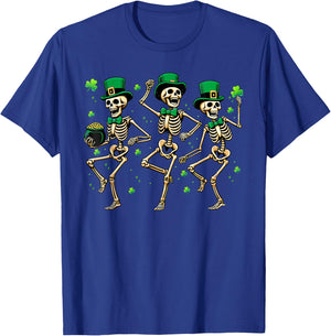 Skeleton Leperchaun Funny Skeleton Dancing St Patricks Day T-Shirt - T-Shirt | Royal