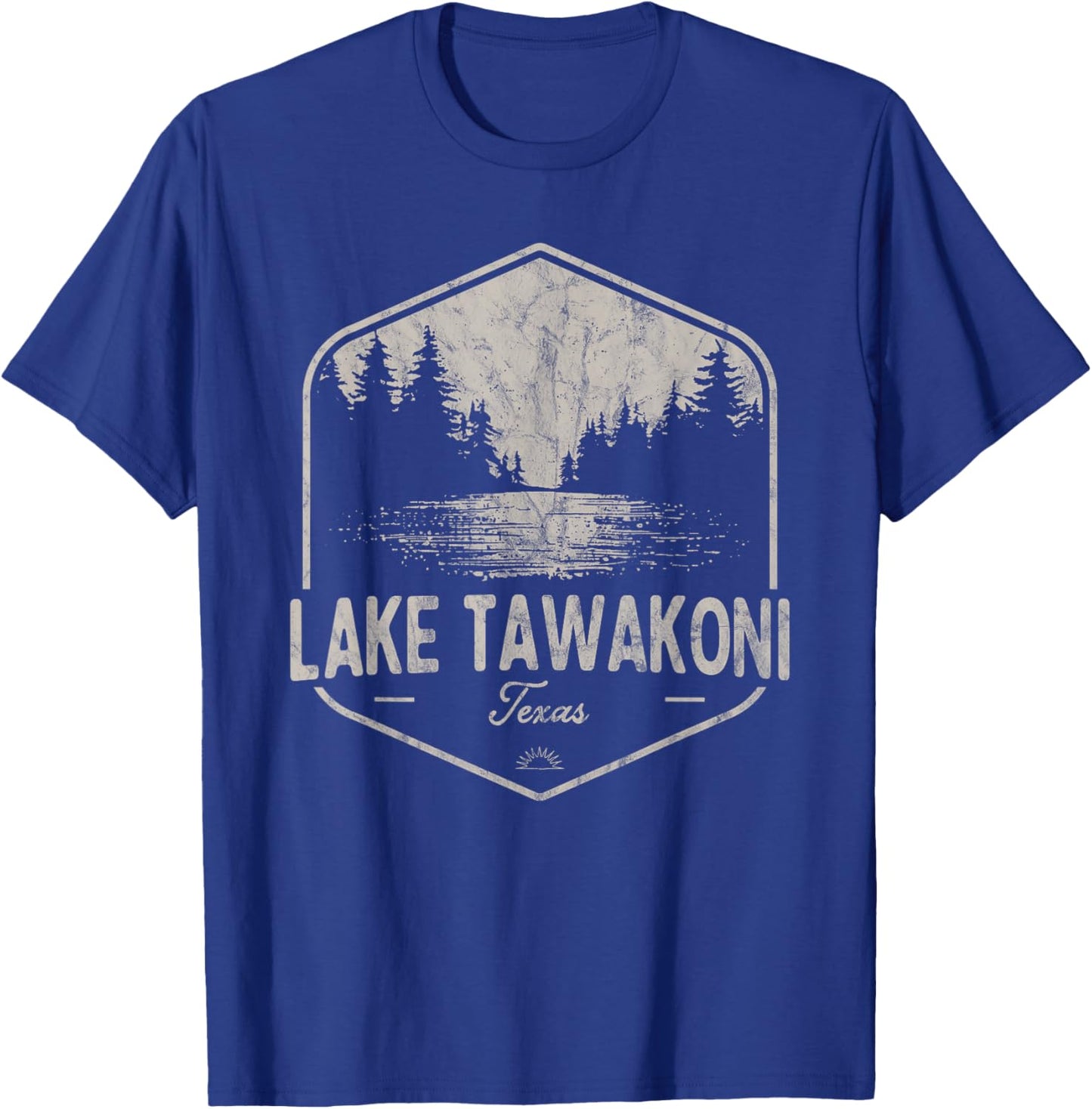 Lake Tawakoni Texas Outdoors Vintage T-Shirt - T-Shirt | Royal