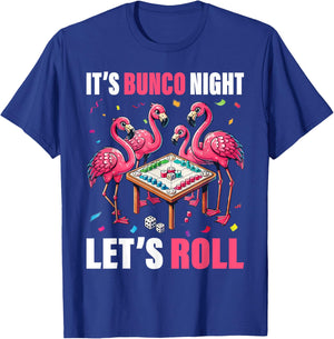 Flamingo Lover Gift Co. Bunco Night Flamingo Bunco Group -Adults Kids Black Short Sleeve Graphic T-Shirt - T-Shirt | Royal