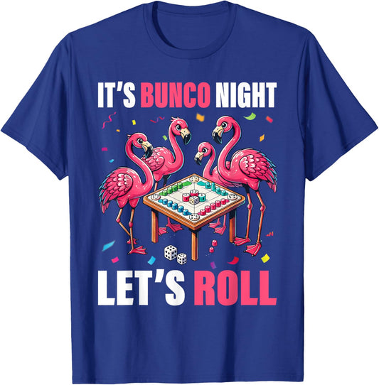 Flamingo Lover Gift Co. Bunco Night Flamingo Bunco Group -Adults Kids Black Short Sleeve Graphic T-Shirt - T-Shirt | Royal