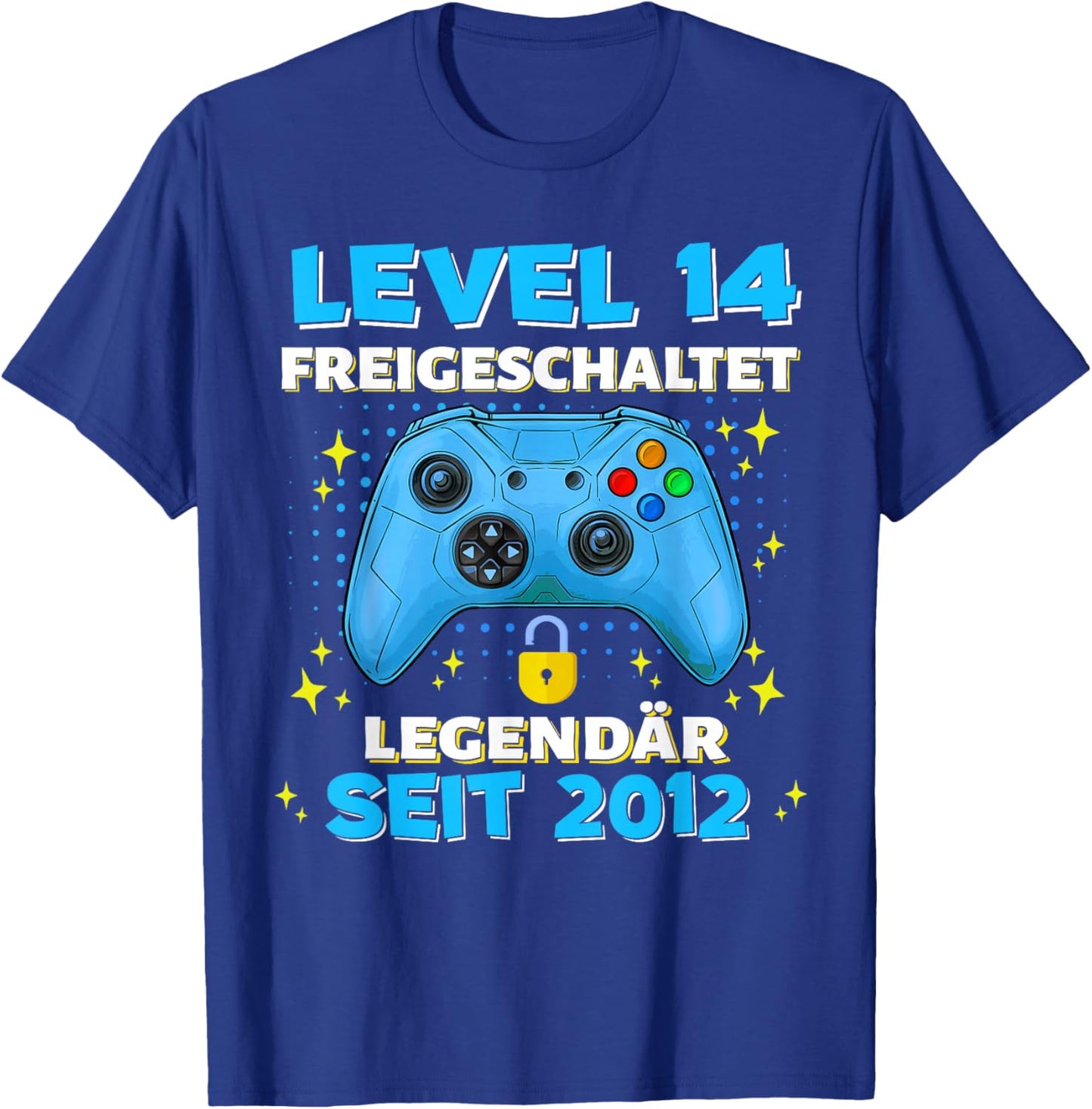 Level 14 Years Birthday Shirt Boy Gamer 2012 Birthday T-Shirt - T-Shirt | Royal