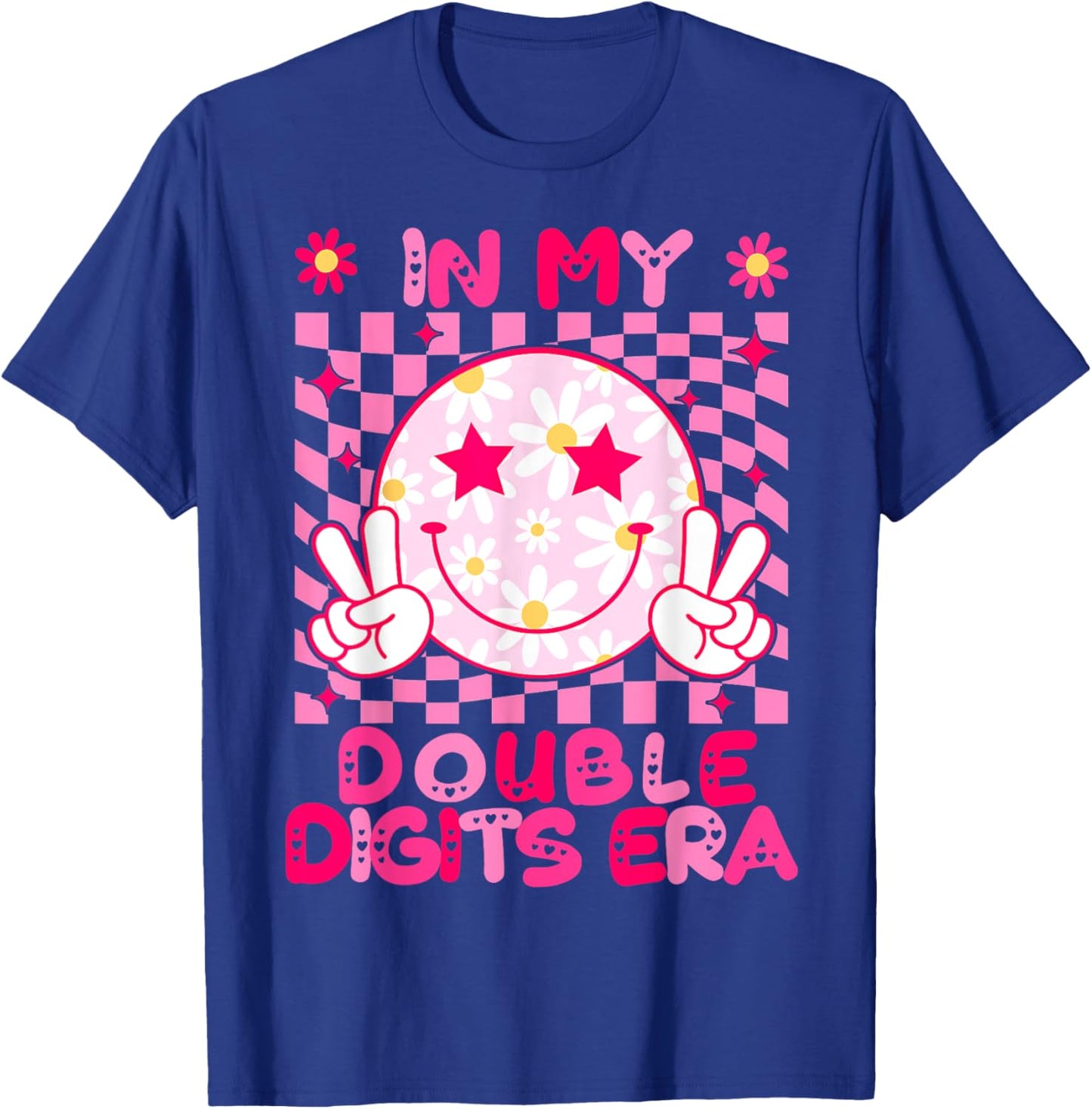 In My Double Digits Era Retro 10 Year Old 10th Birthday Girl T-Shirt - T-Shirt | Royal