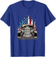 American Flag Vintage Hot Rod Veteran Memorial Day July 4 T-Shirt - T-Shirt | Royal