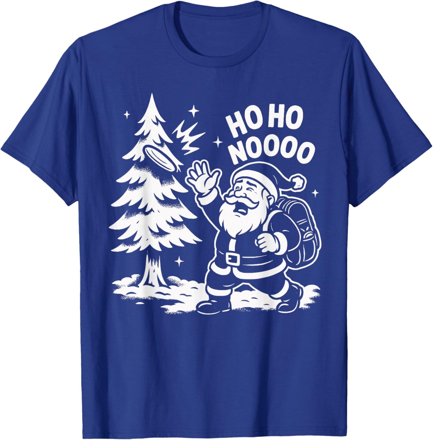Santa Disc Fun Golf Ho Ho Noooo Holiday T-Shirt - T-Shirt | Royal