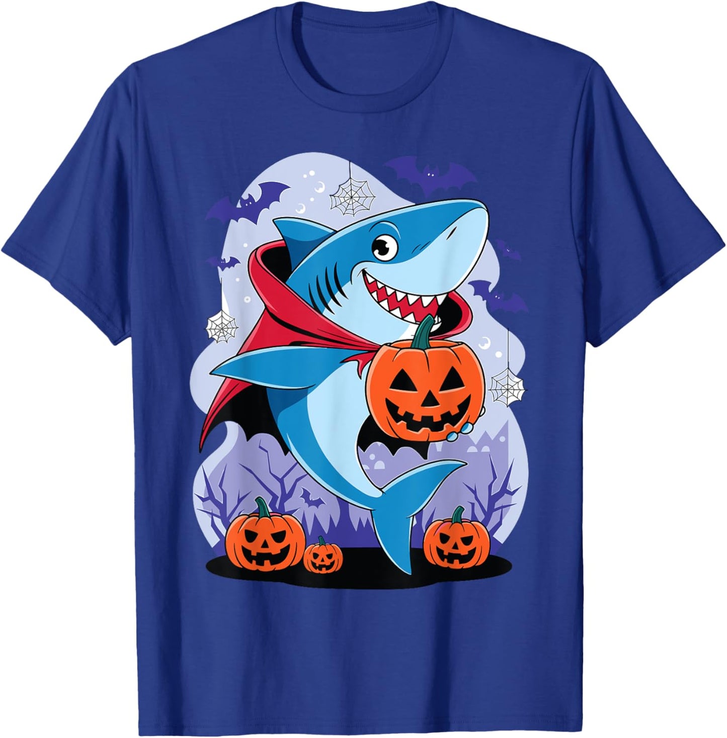 Shark Halloween Shark Pumpkin Shark Costume Halloween Funny T-Shirt - T-Shirt | Royal