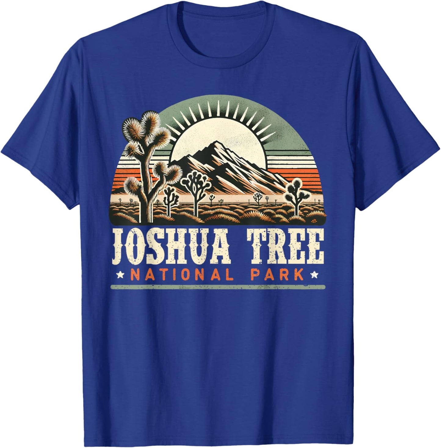 Joshua Tree National Park Retro Vintage Hike Camping Outdoor T-Shirt - T-Shirt | Royal