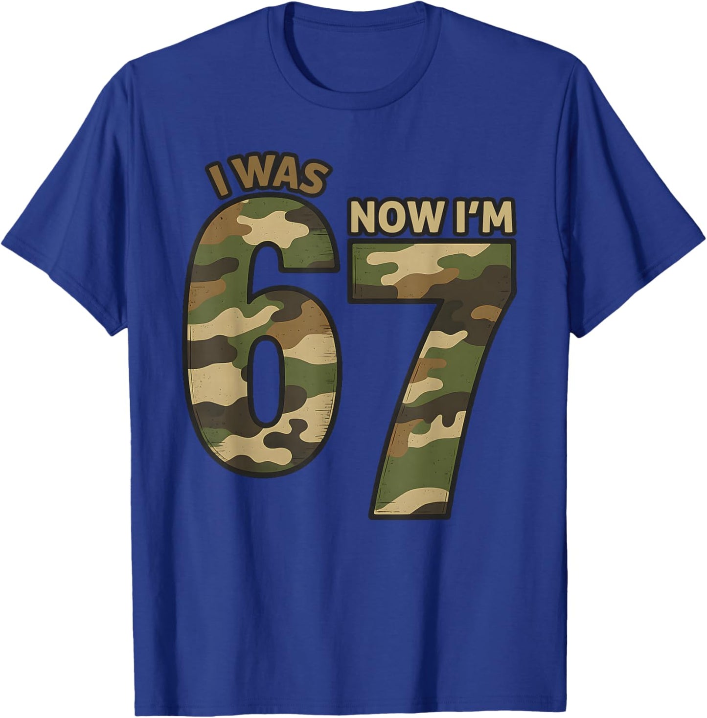I was 6 Now I'm 7 7th Birthday Camouflage Six Seven 6 7 Kids T-Shirt - T-Shirt | Royal