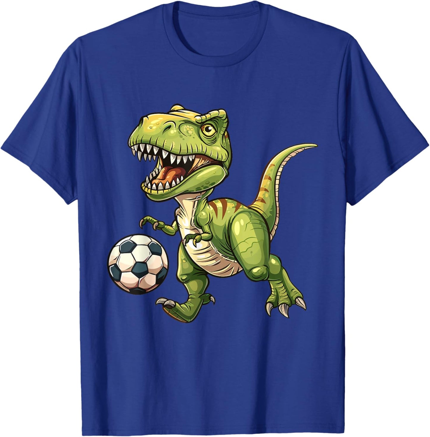 T-Rex playing soccer ball, soccer for kids T-Shirt - T-Shirt | Royal