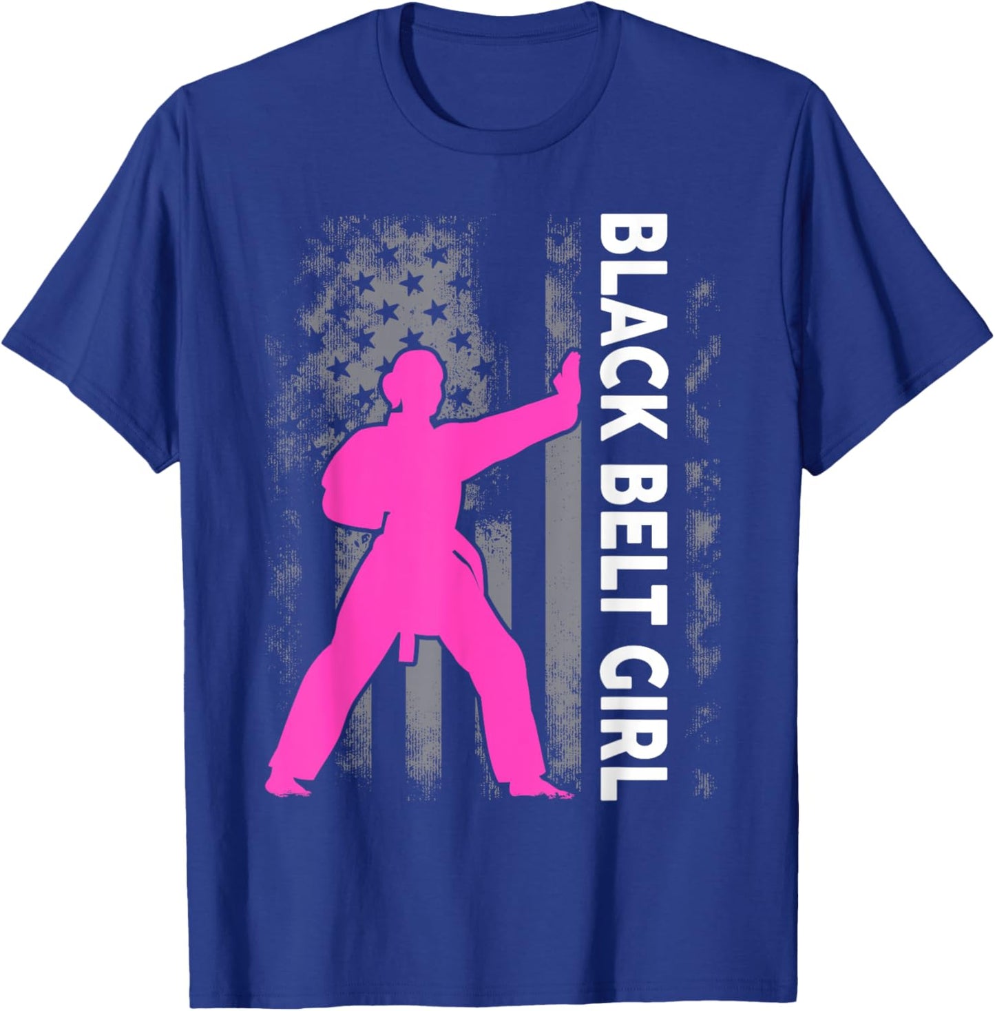Black Belt Girl Karate Jiu Jitsu Taekwondo Martial Arts T-Shirt - T-Shirt | Royal