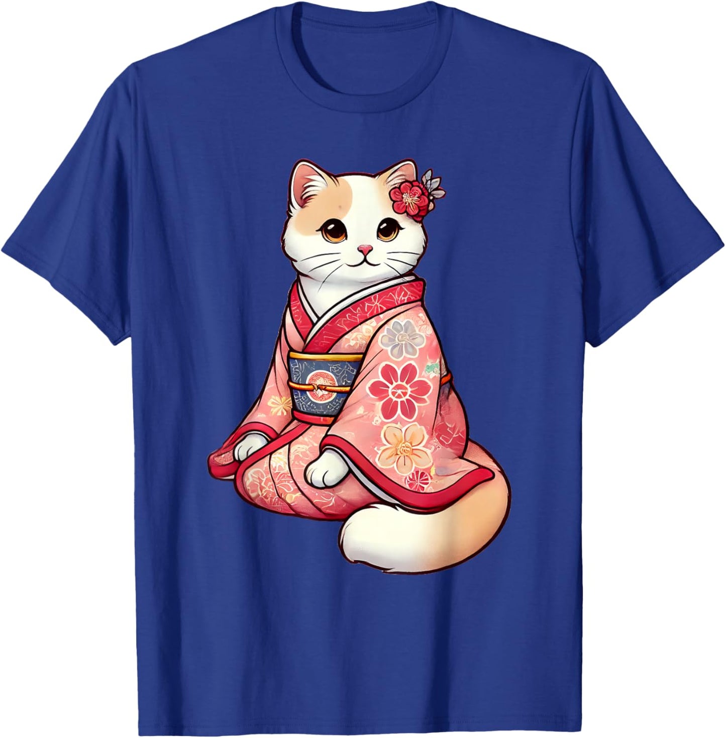 Anime Kawaii Cat Japanese Kimono T-Shirt - T-Shirt | Royal