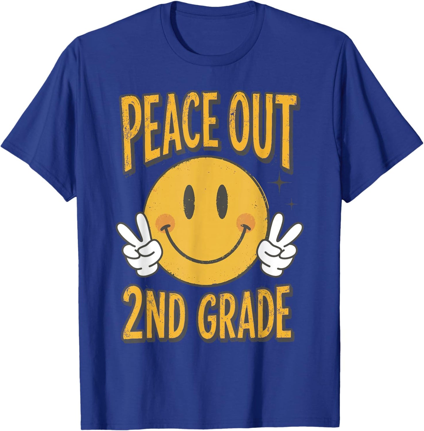 Peace Out 2nd Grade Graduation 2026 Last Day of School T-Shirt - T-Shirt | Royal