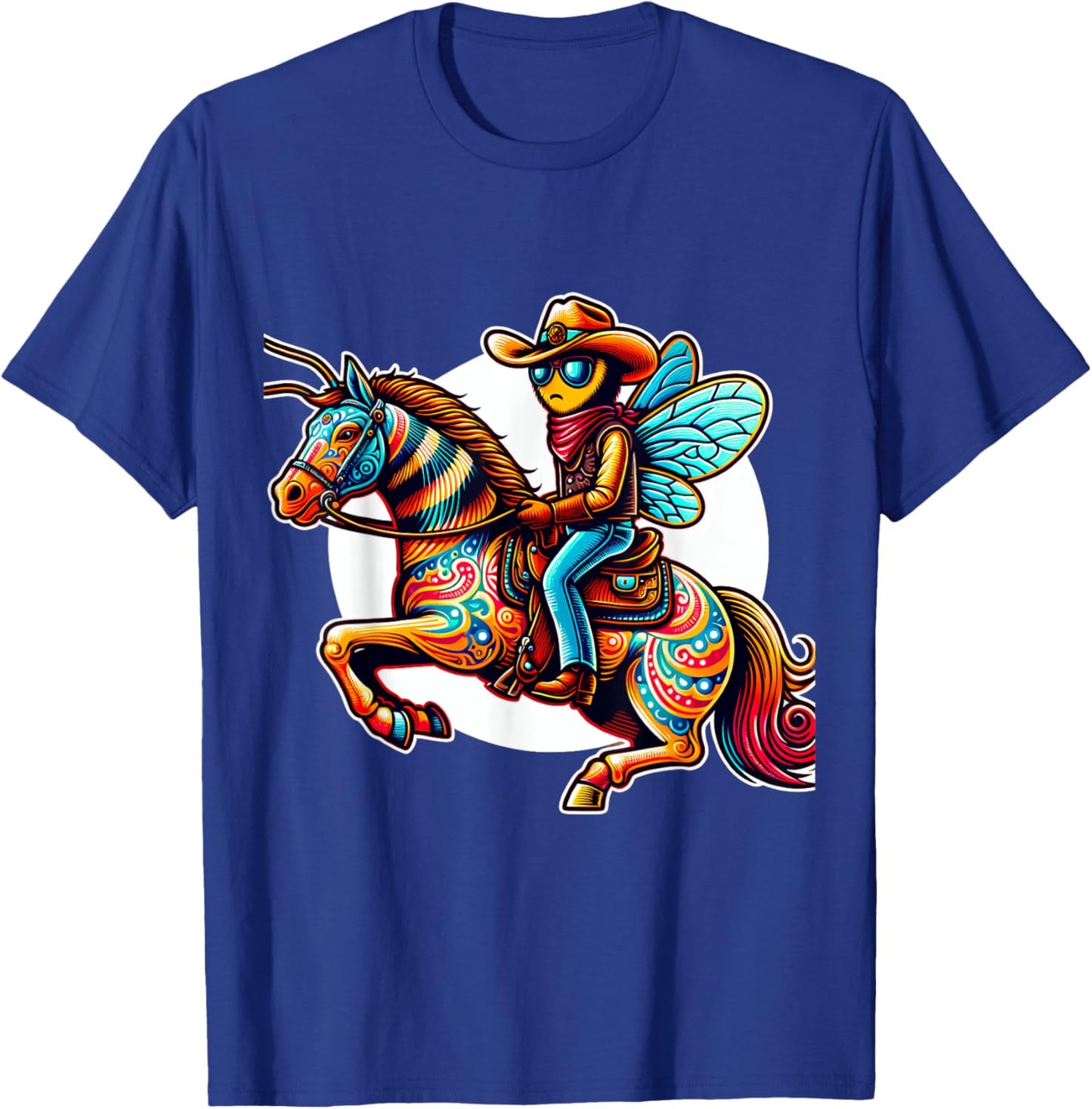 Bee Cowboy on Horse T-Shirt - T-Shirt | Royal