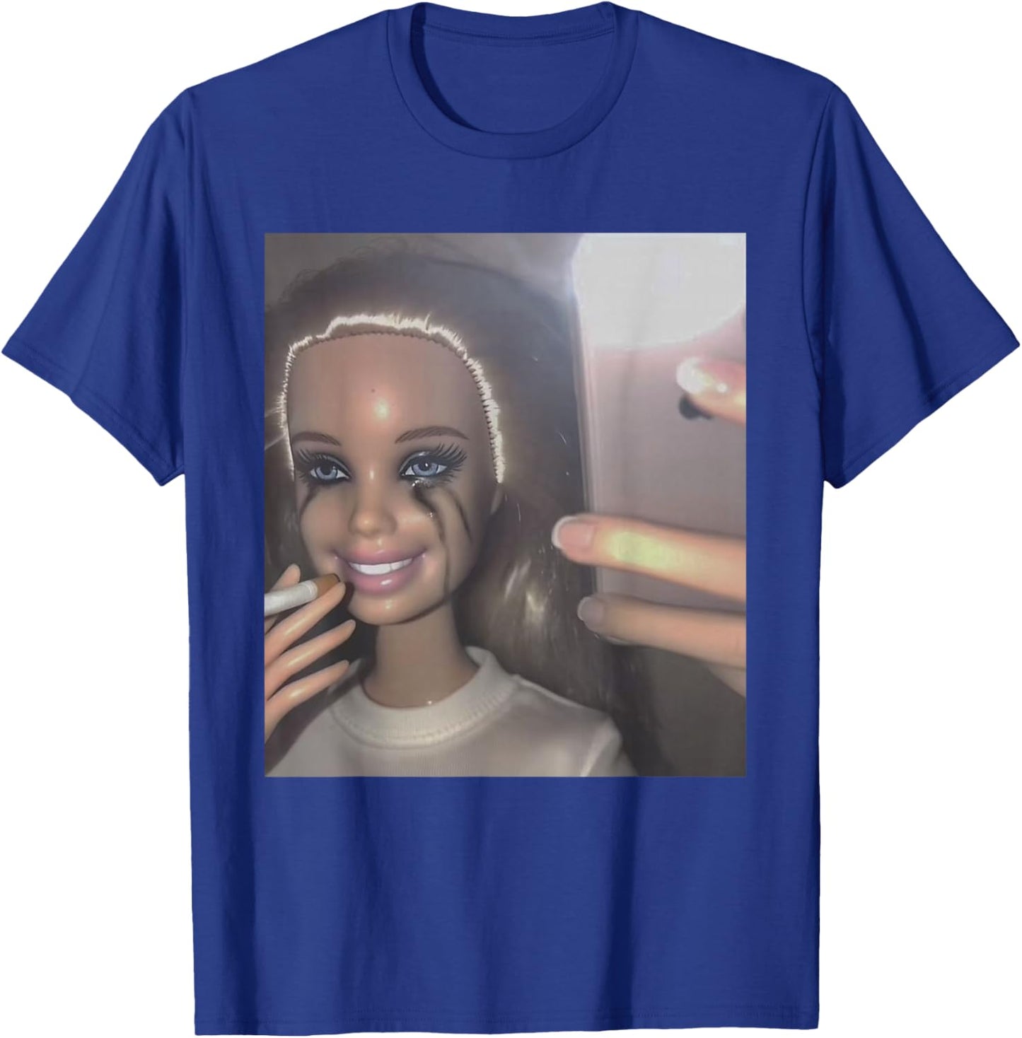 Funny Cry Doll Face Meme Men Women T-Shirt - T-Shirt | Royal