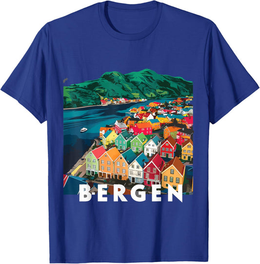 Harbor City Norway Bergen House Costume Fjords of Norway T-Shirt - T-Shirt | Royal