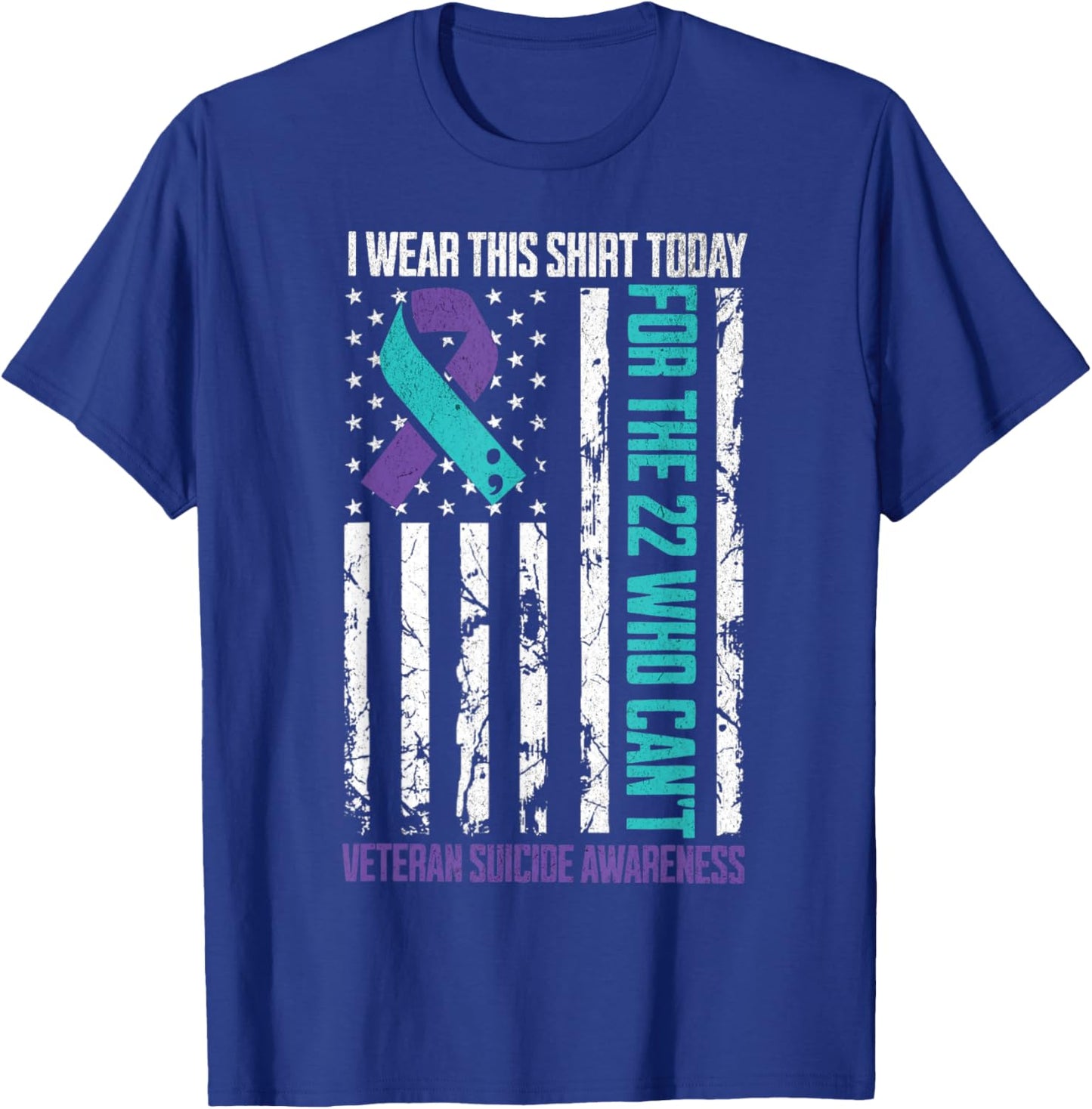 Military Veteran Suicide Awareness Month Suicide Prevention T-Shirt - T-Shirt | Royal