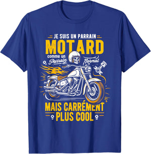 Je suis Un Parrain Motard Moto Idée pour La Fête des Pères T-Shirt - T-Shirt | Royal