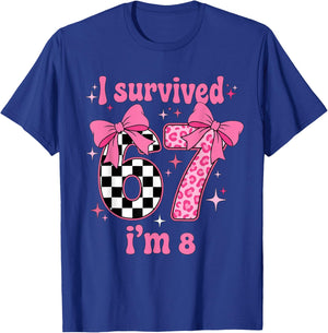 8th Birthday Boy I'm 8 Year Old Six Seven Bruh 6 7 T-Shirt - T-Shirt | Royal
