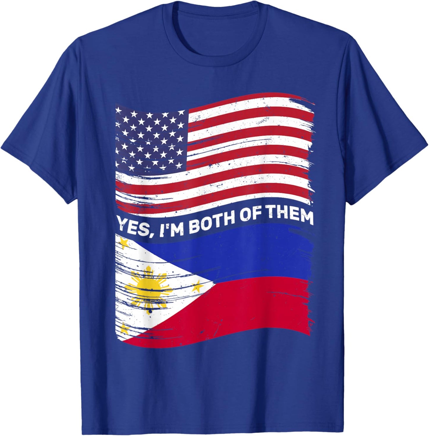Half American Half Filipino USA Philippines Flag Mixed Kids T-Shirt - T-Shirt | Royal