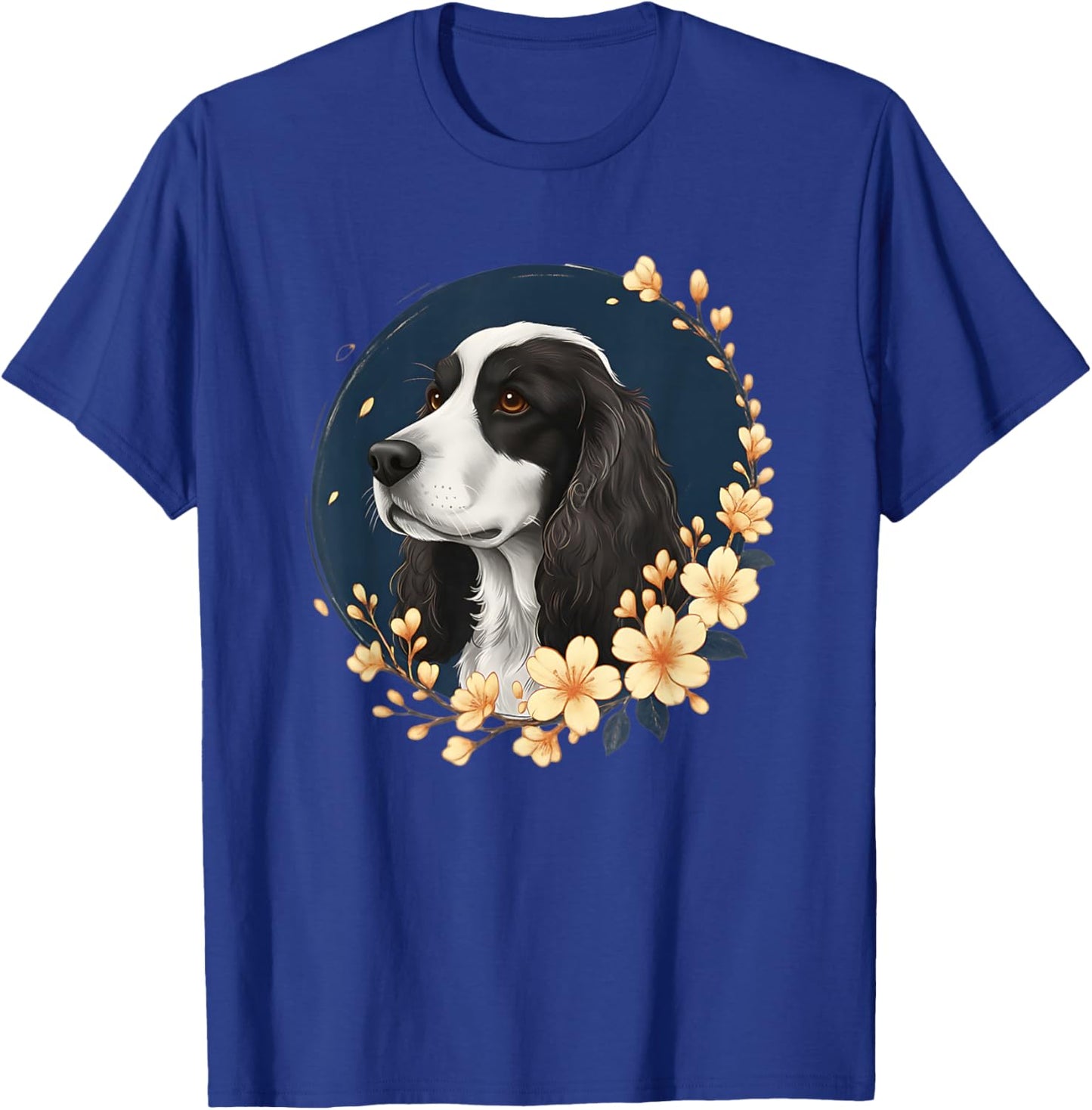 Black and White Cocker Spaniel Dog Lover T-Shirt - T-Shirt | Royal