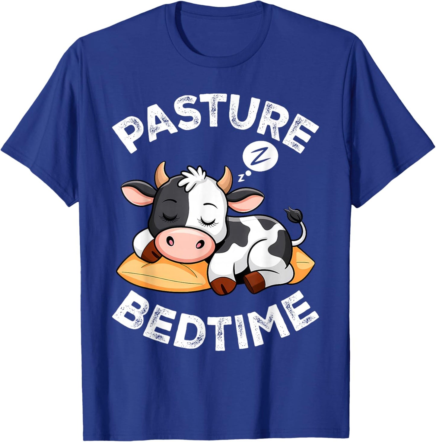 Pasture Bedtime Cute Cow Pajama Nighttime Sleep T-Shirt - T-Shirt | Royal