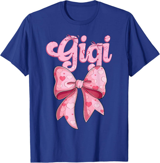 mother's day coquette bow family matching Groovy pink Gigi T-Shirt - T-Shirt | Royal