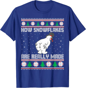 How The Snowflakes Are Really Made Ugly Christmas Pajamas T-Shirt - T-Shirt | Royal