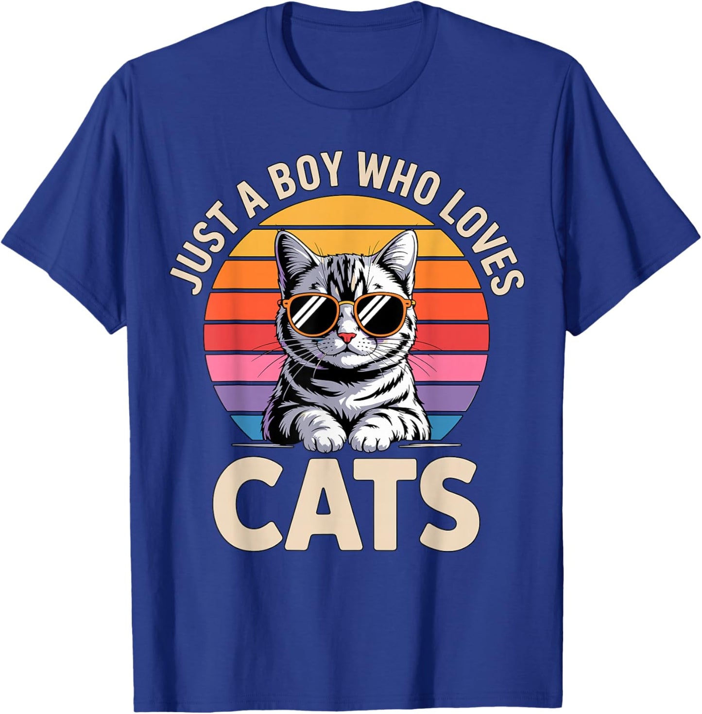 Just a Boy Who Loves Cats T-Shirt - T-Shirt | Royal