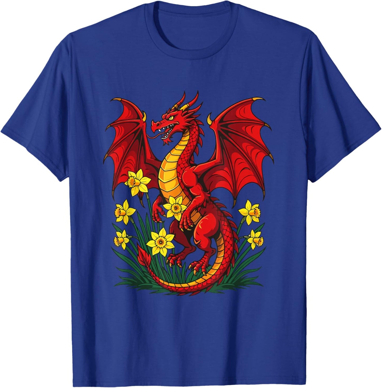 Red Dragon Stood Parmi Les Jonquilles T-Shirt - T-Shirt | Royal