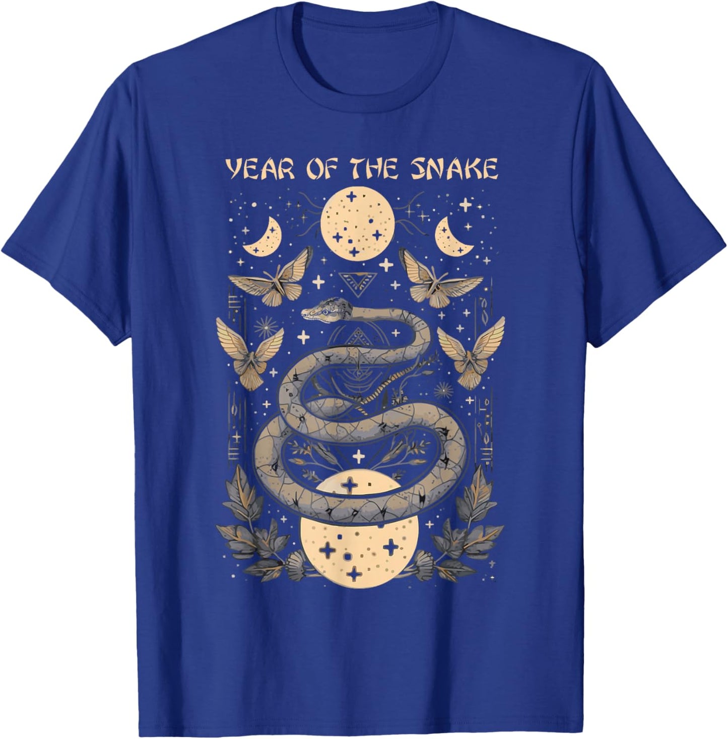 Celebrate Chinese New Year of the Snake 2025 Moon Butterfly T-Shirt - T-Shirt | Royal