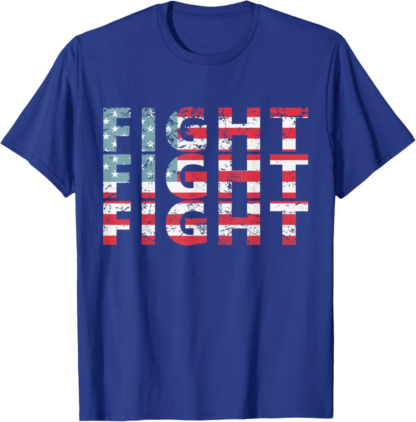"Fight Fight FIGHT" USA Flag Trump Supported 2024 T-Shirt - T-Shirt | Royal