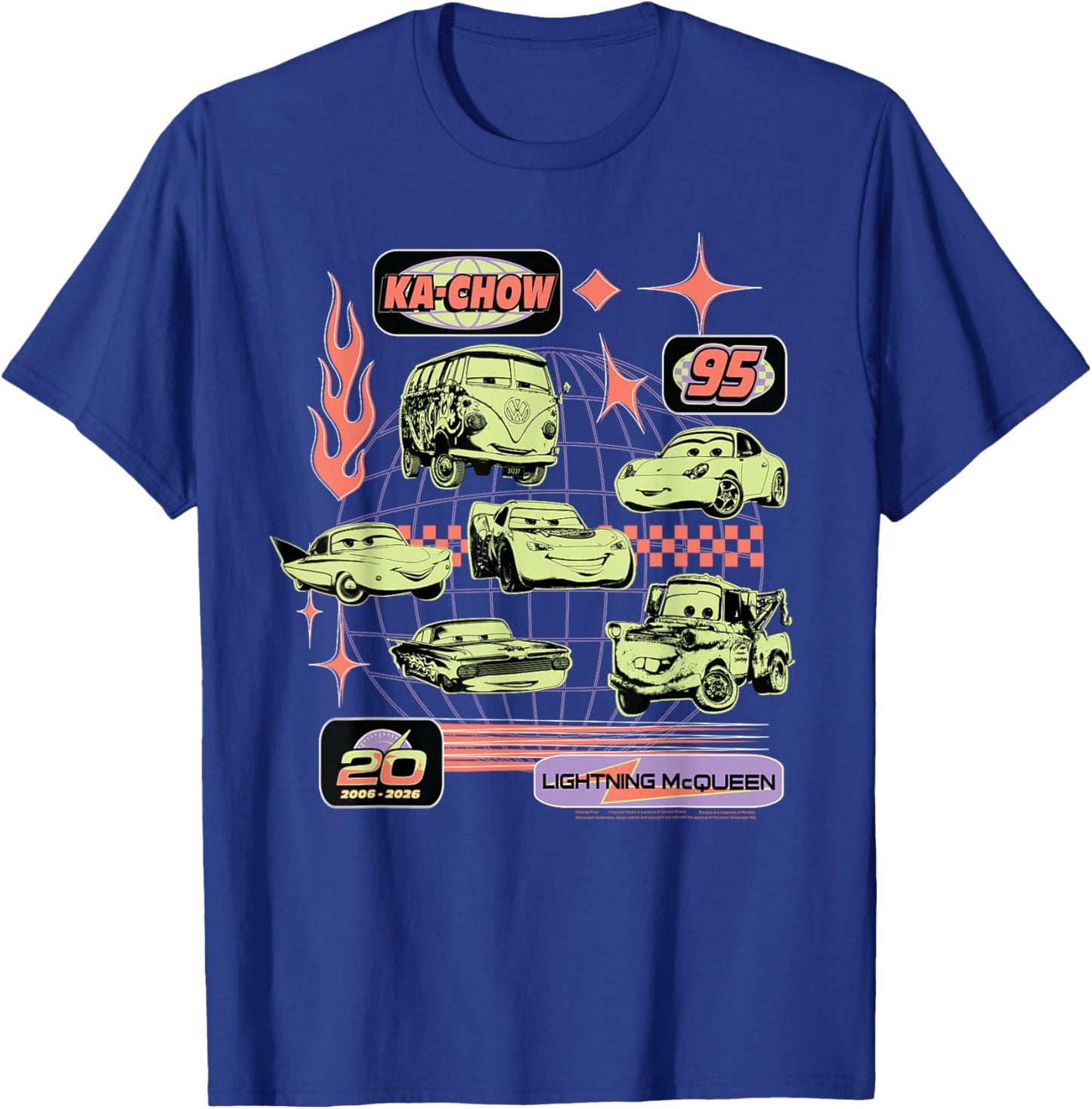 Disney and Pixar's Cars 20th Anniversary Lightning & Friends T-Shirt - T-Shirt | Royal