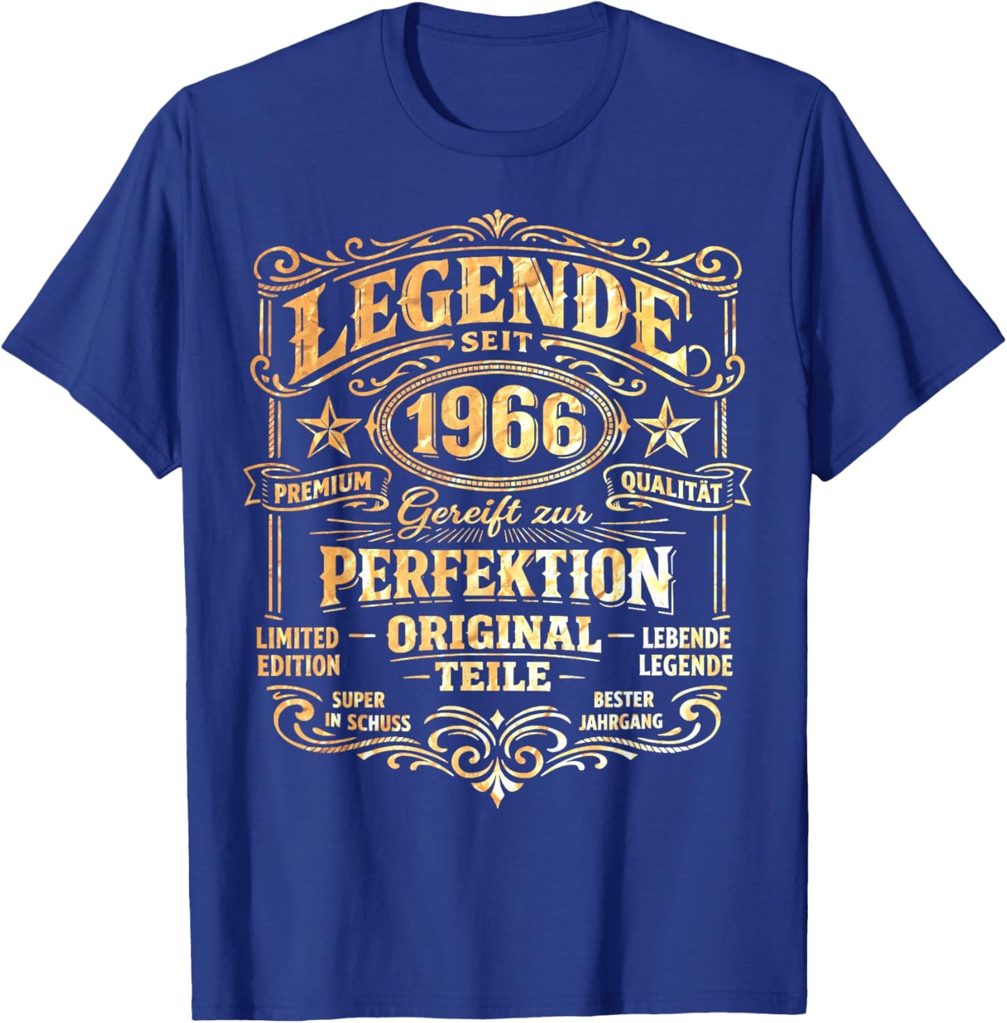 60th Birthday Man Woman 60 Years Decoration 1966 Gift Funny T-Shirt - T-Shirt | Royal