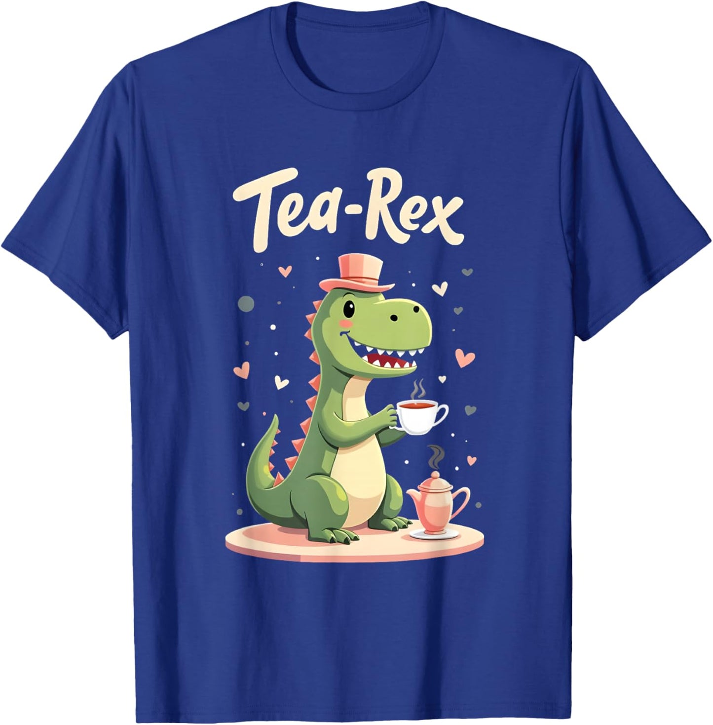 Tea-Rex Tea Time Design for Kids Funny Dinosaur T-Shirt - T-Shirt | Royal