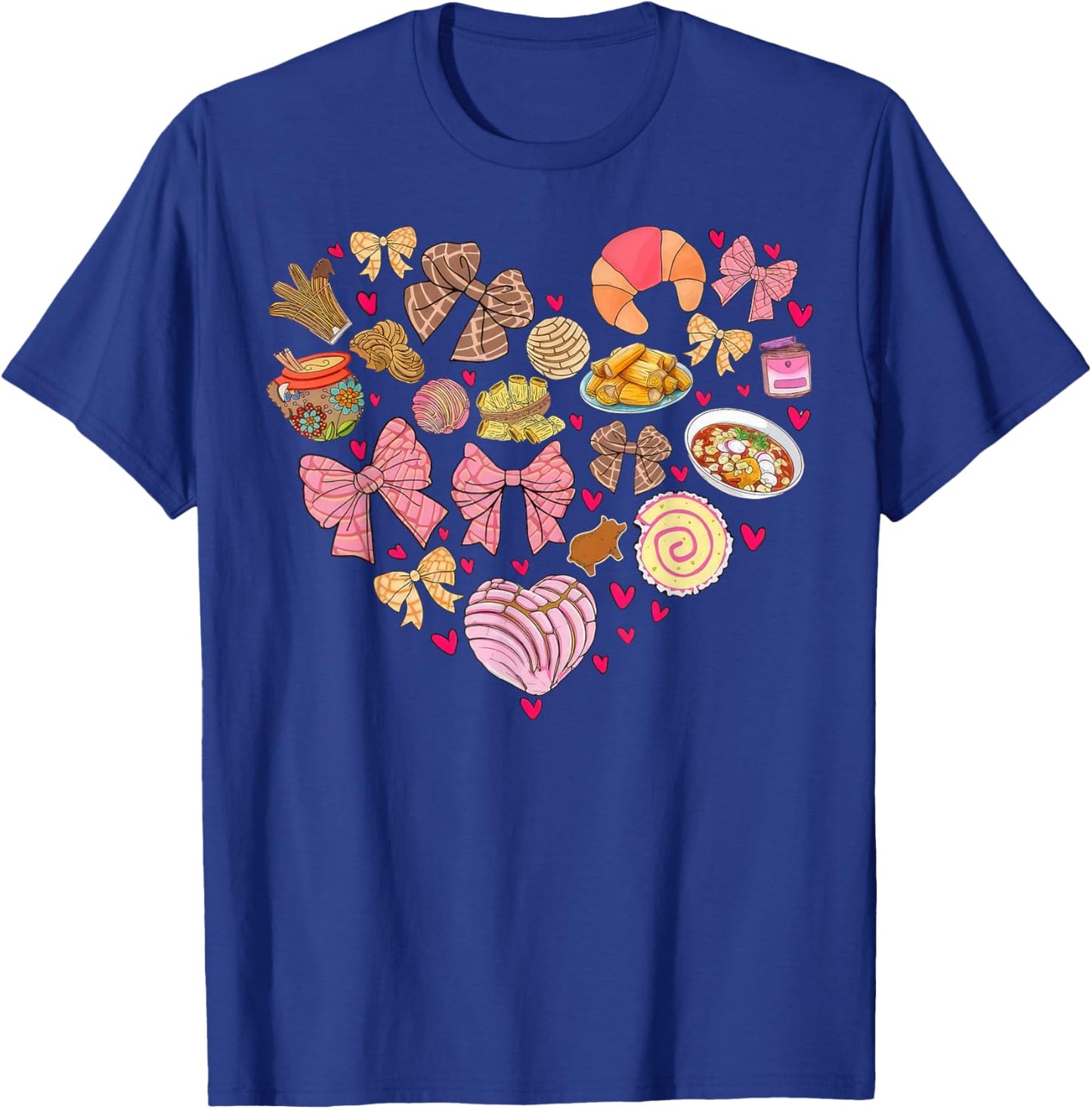 Valentine Conchas Pan Dulce Heart Mexican Valentine's Day T-Shirt - T-Shirt | Royal
