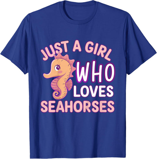 Kids Girl Seahorse Kids T-Shirt - T-Shirt | Royal