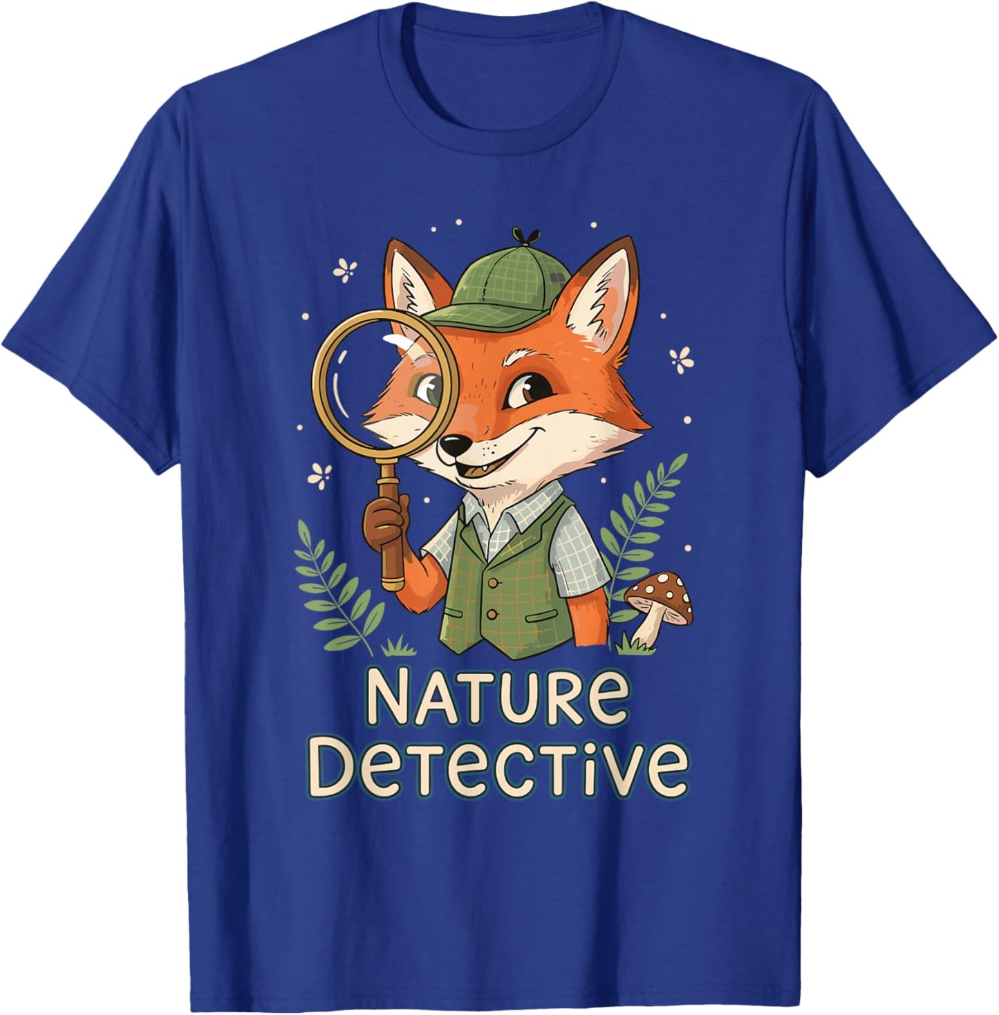 Nature Explorer Detective Fox Children's Magnifier Outdoor T-Shirt - T-Shirt | Royal