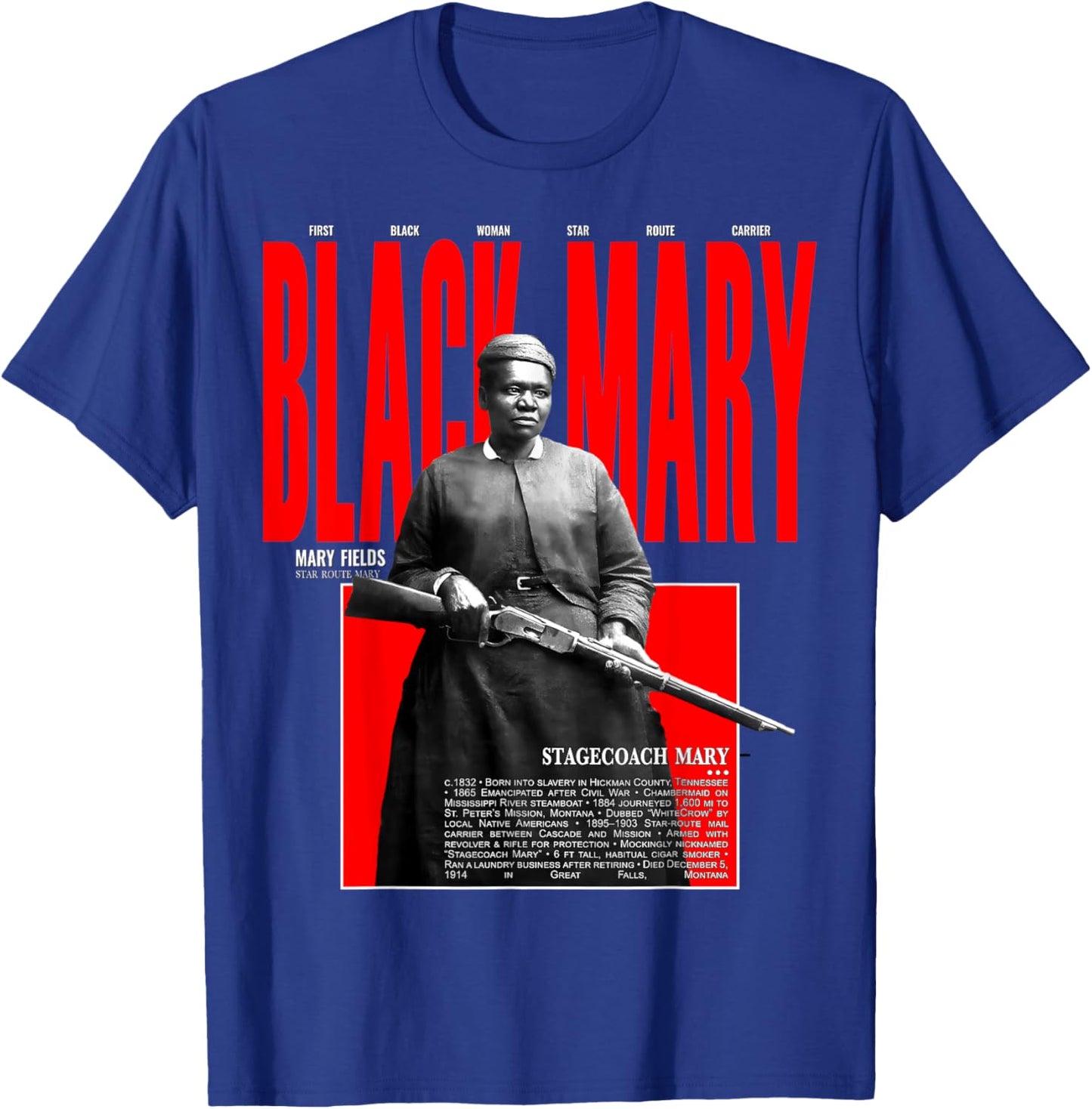 Stagecoach Mary Fields Six Shooter Guardian T-Shirt - T-Shirt | Royal