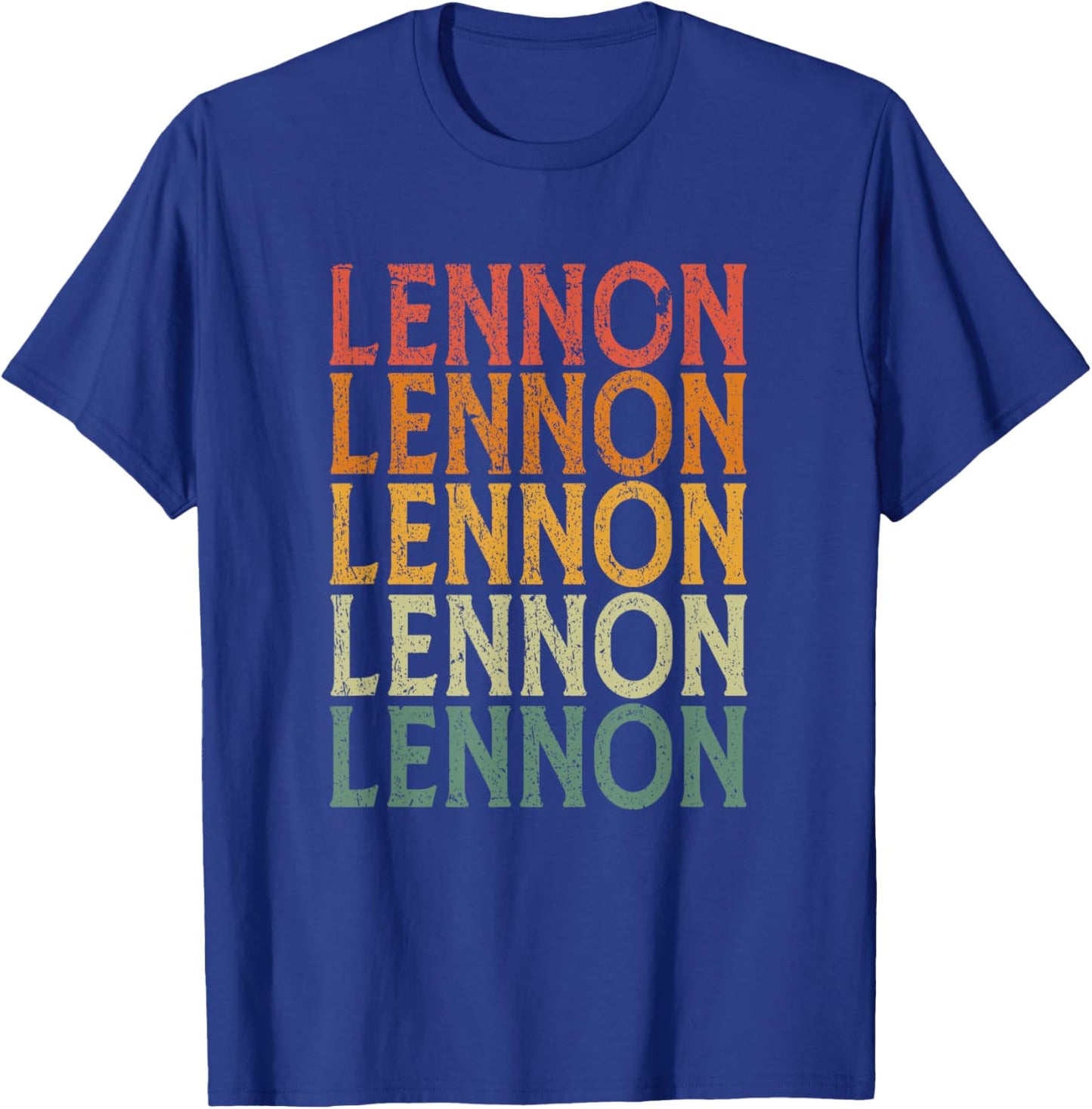 Retro Custom First Name Lennon T-Shirt - T-Shirt | Royal