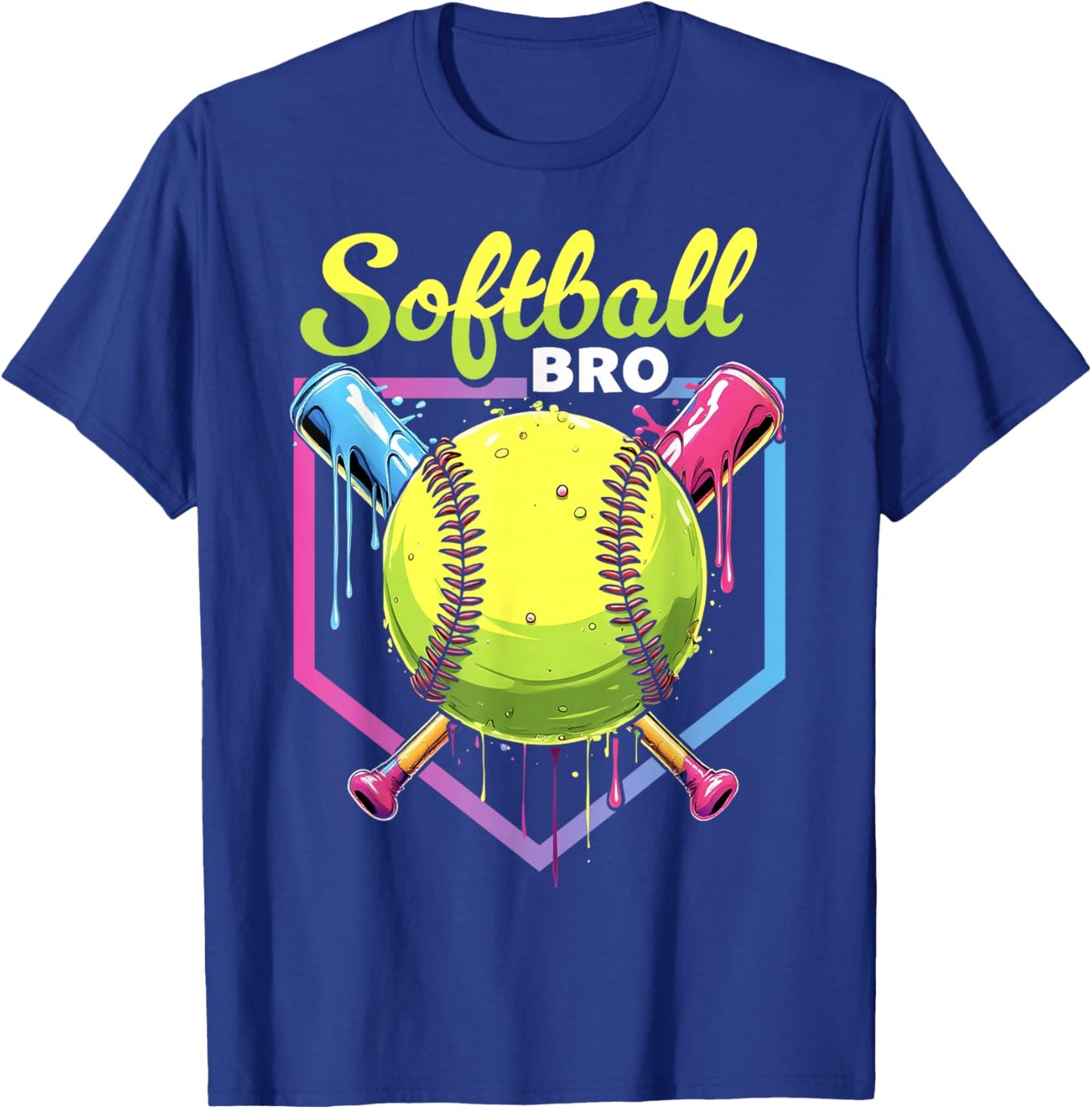 Softball Drip Brother Ice Cream Softball Boys Sports T-Shirt - T-Shirt | Royal