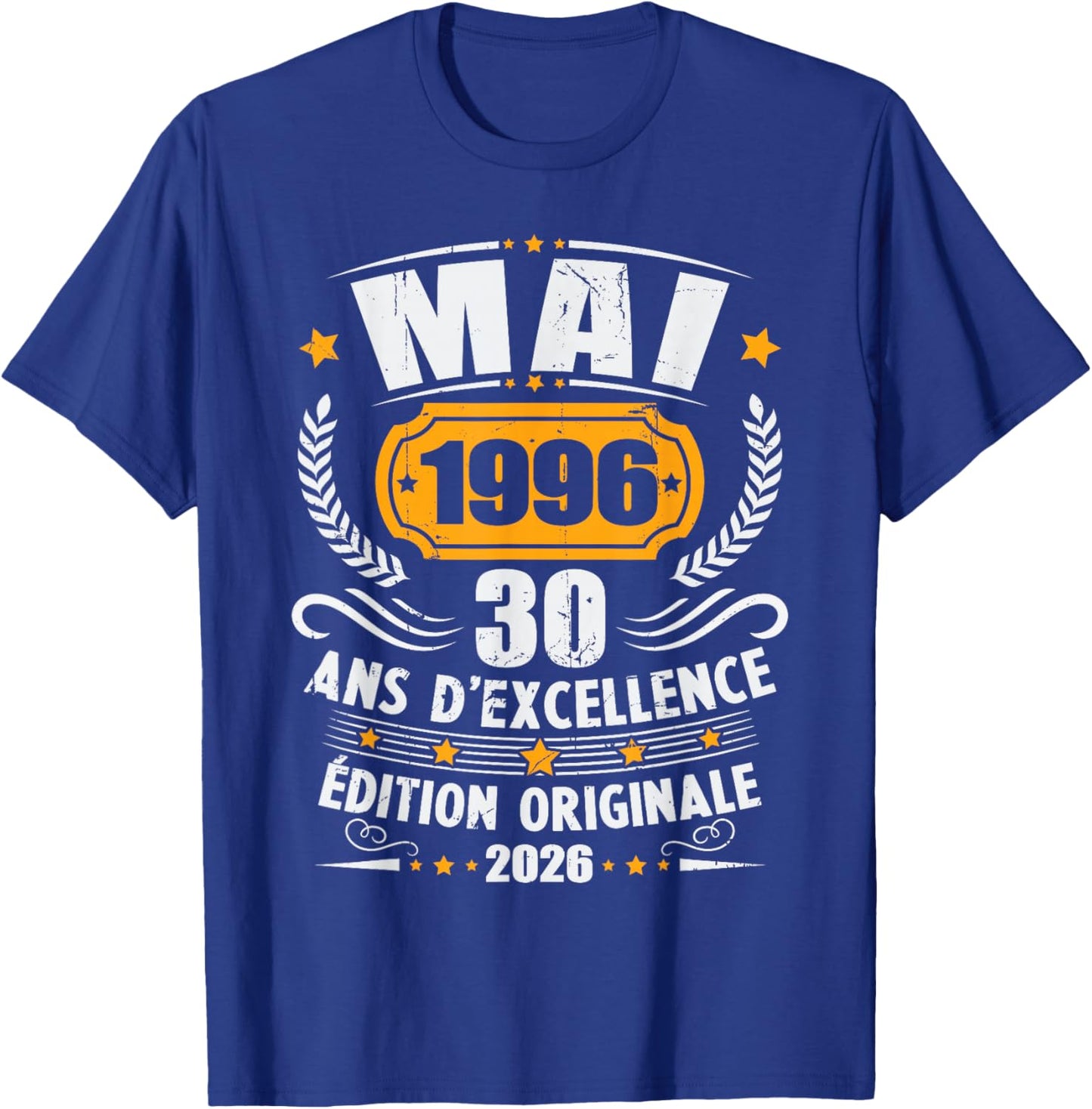 Vintage Mai 1996 Cadeau Anniversaire 30 Ans Hommes Femmes T-Shirt - T-Shirt | Royal