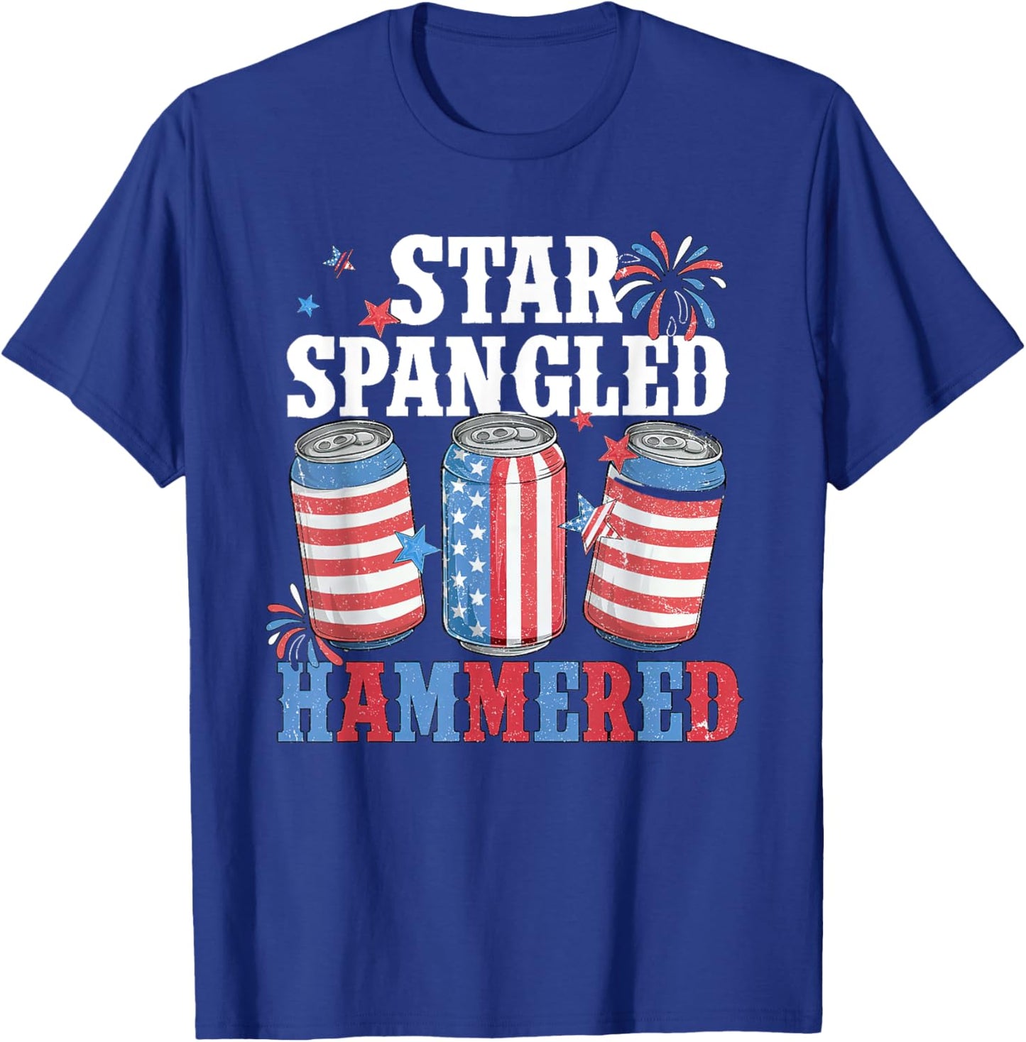 Retro Getting Star Spangled Hammered America 4th Of July Men T-Shirt - T-Shirt | Royal