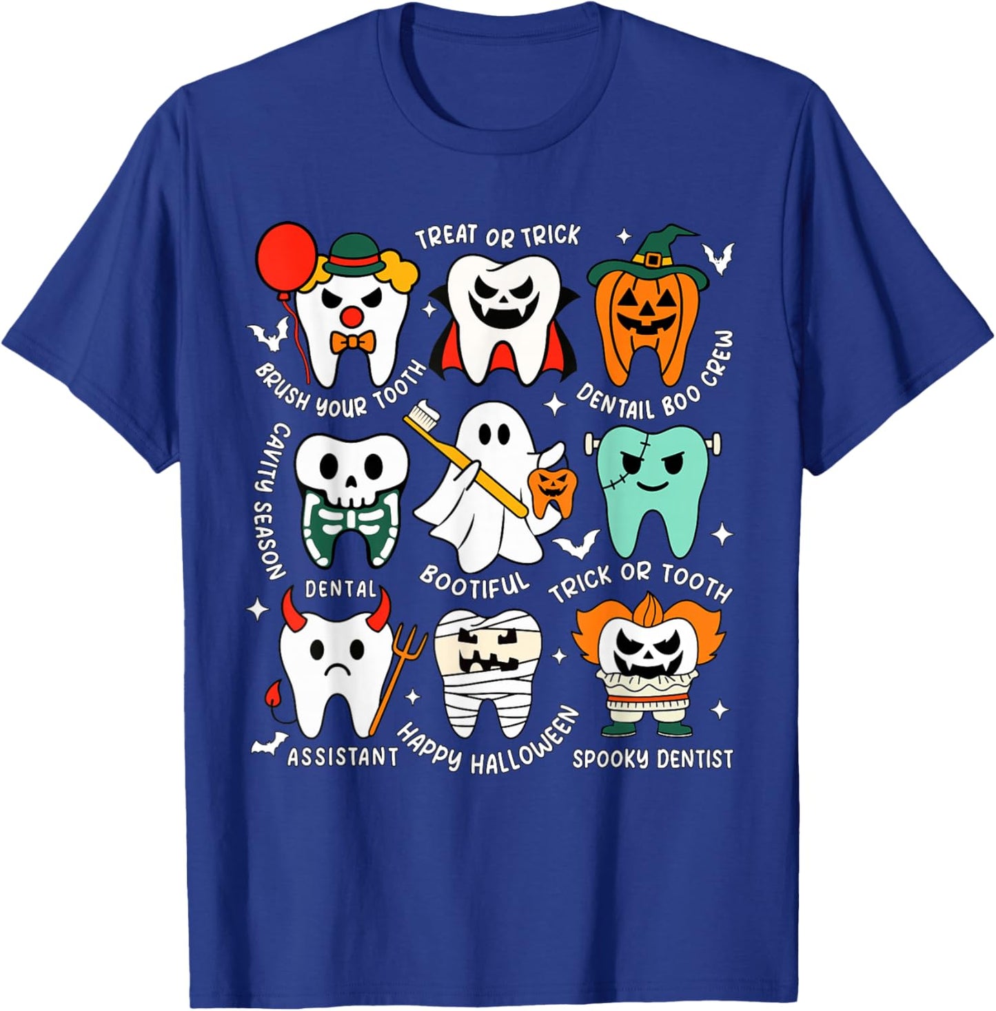Halloween Dental Boo Crew Dentist Costume Teeth Women Men T-Shirt - T-Shirt | Royal